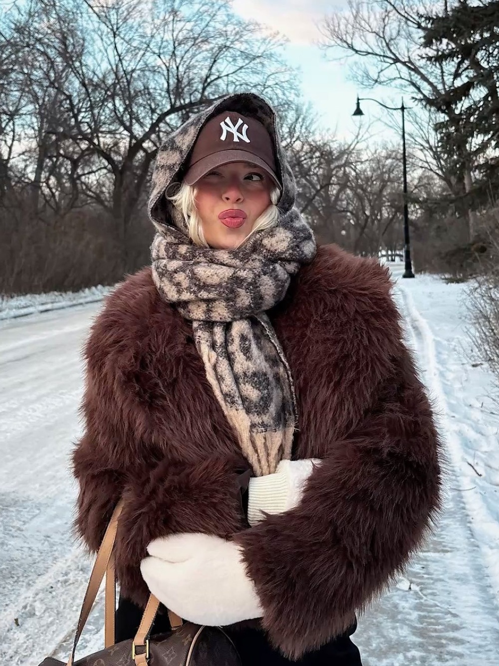 Brown Faux Fur Coatbrown coat shaggy